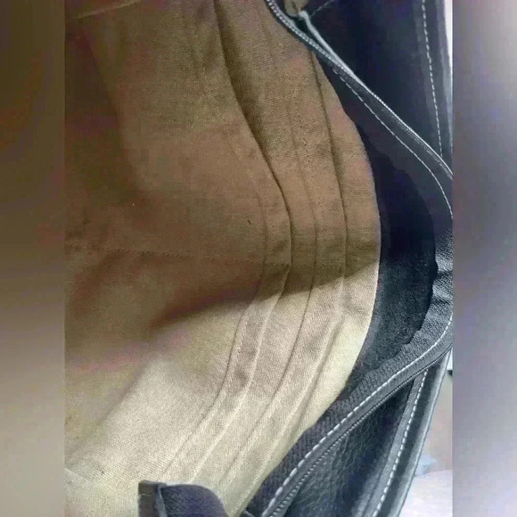 TANNERS CREEK LEATHER DESIGNS Black And Brown Purse Genuine Soft Pebbled Leather - Picture 12 of 14